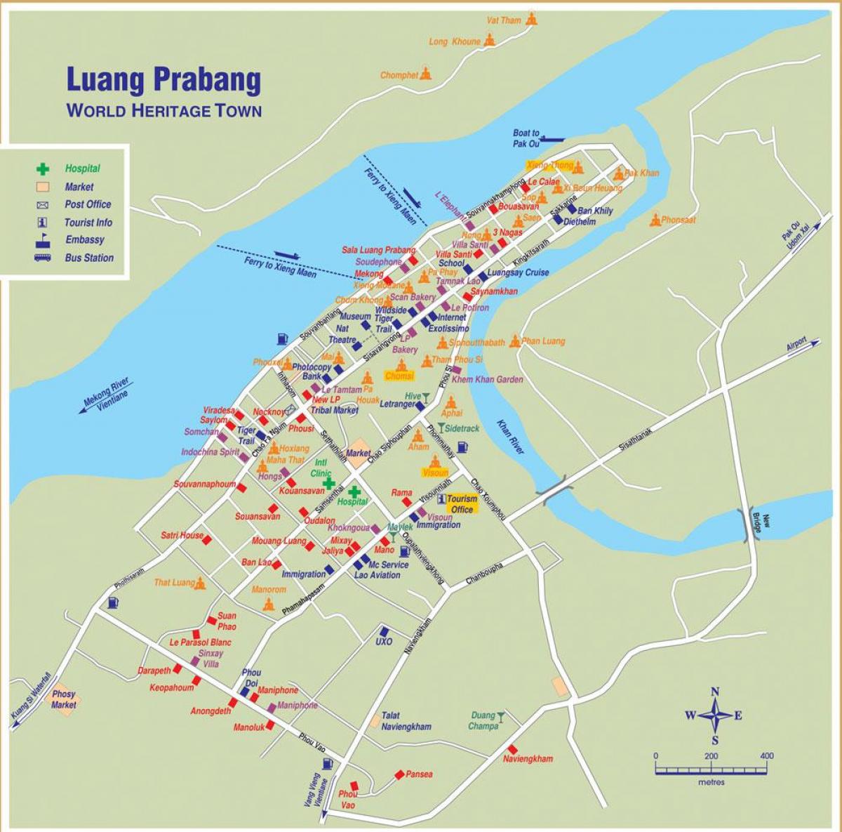 Χάρτης της luang prabang στο λάος 
