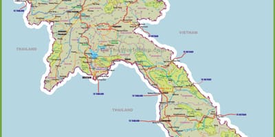 Λάος τουριστικά αξιοθέατα χάρτης